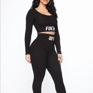 Long sleeve two piece fuck off set